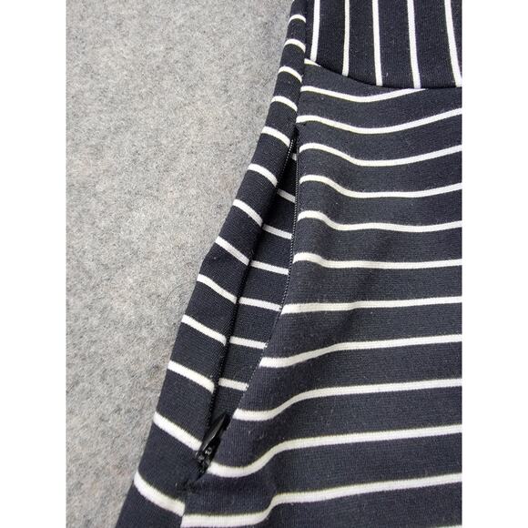 ExOfficio Dress Womens Medium Black White Stripe Keyhole Back Ponte Fit Flare - Picture 4 of 12